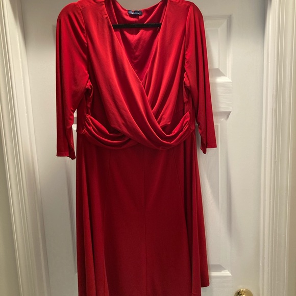 Chaps Faux Wrap Dress 16W - Picture 1 of 3